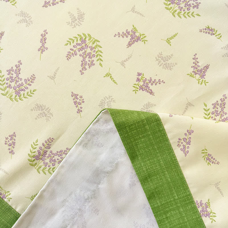 Couvre-lit rustique et doux en pur coton lavande