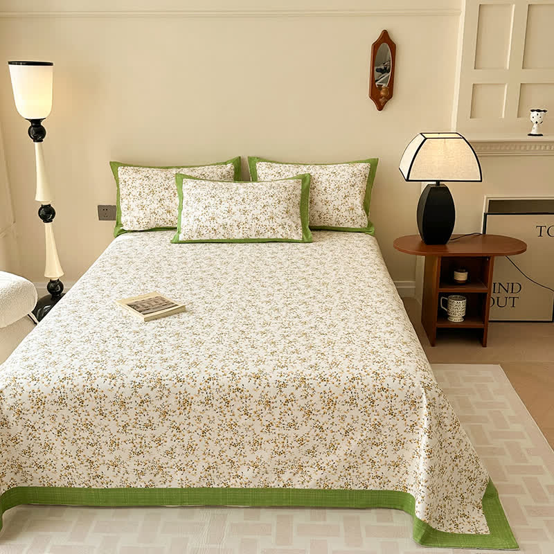 Couette élégante et respirante en pur coton à motif floral