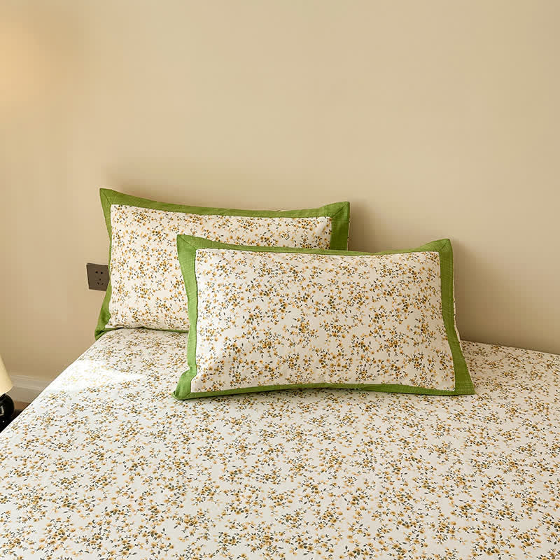 Couette élégante et respirante en pur coton à motif floral