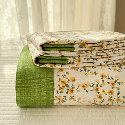 Couette élégante et respirante en pur coton à motif floral