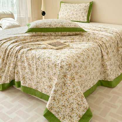 Couette élégante et respirante en pur coton à motif floral