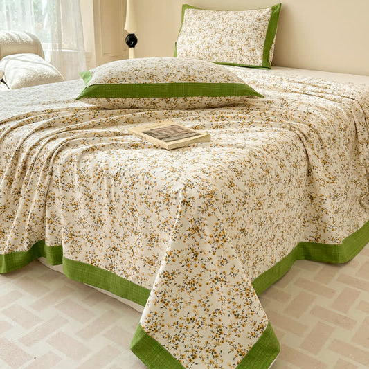 Couette élégante et respirante en pur coton à motif floral