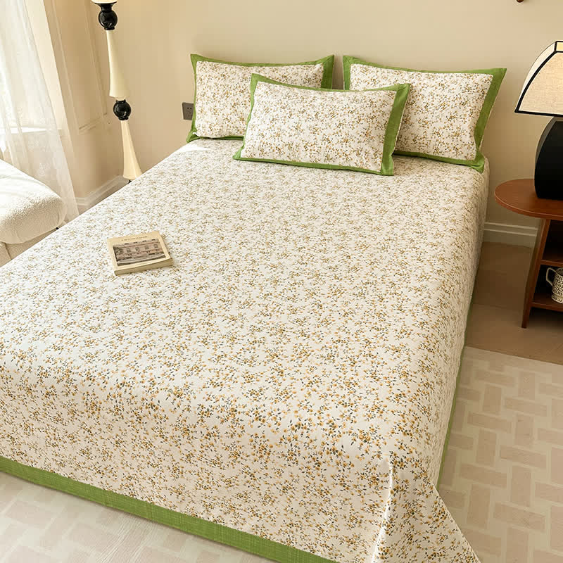 Couette élégante et respirante en pur coton à motif floral