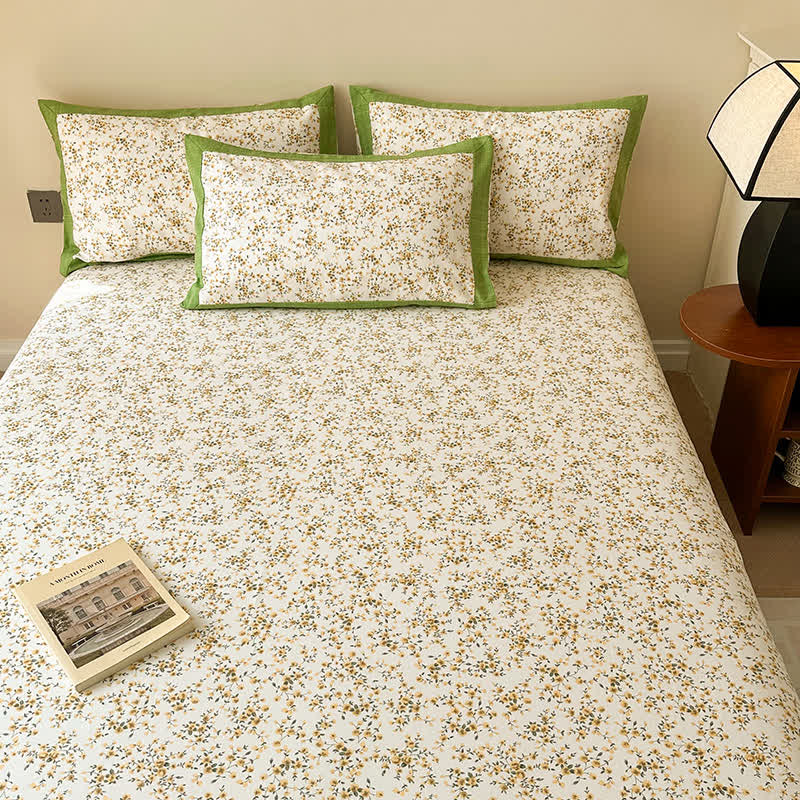 Couette élégante et respirante en pur coton à motif floral