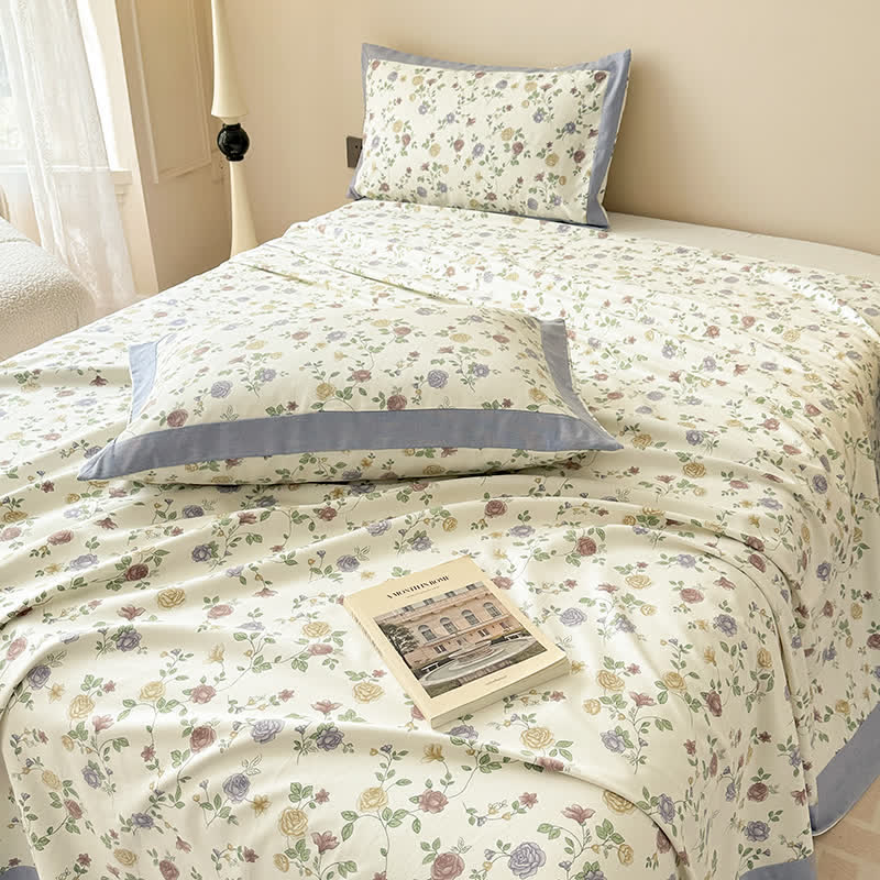 Couette luxueuse et respirante en coton rose