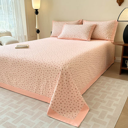 Couvre-lit doux en pur coton avec une élégante rose