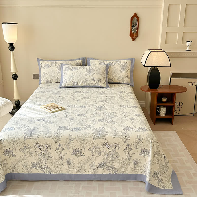 Couvre-lit luxueux de style pastoral en pur coton
