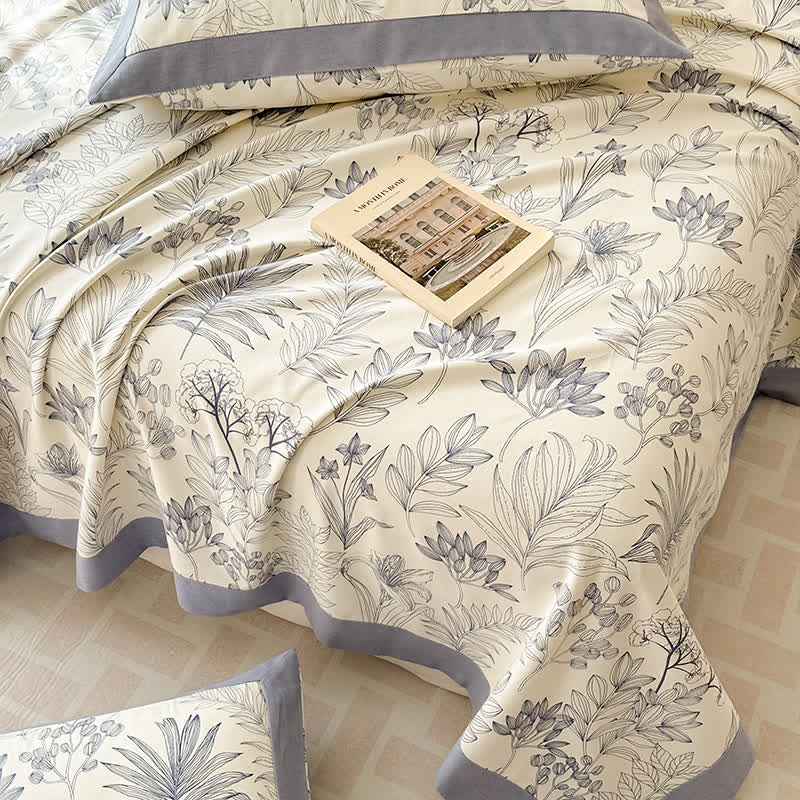 Couvre-lit luxueux de style pastoral en pur coton