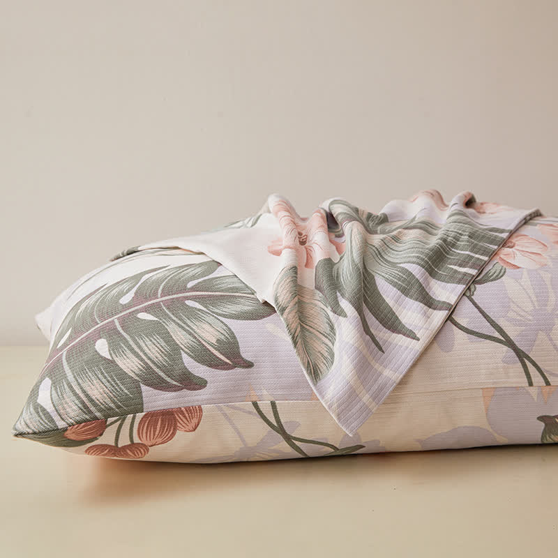 Couette respirante en pur coton de style forêt tropicale