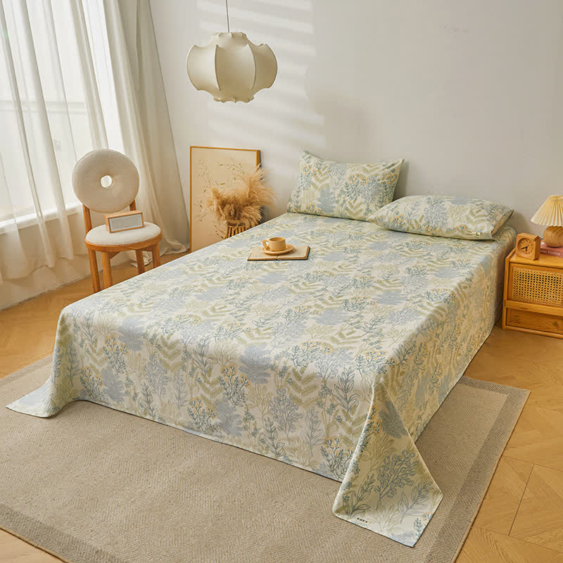 Couvre-lit élégant et doux en pur coton à motif floral