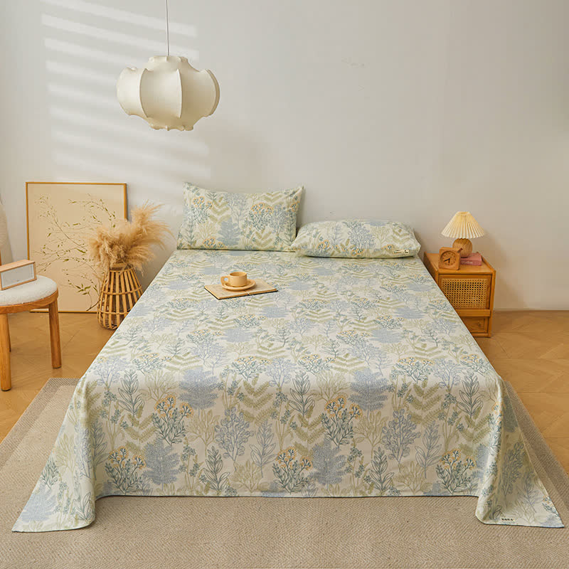 Couvre-lit élégant et doux en pur coton à motif floral