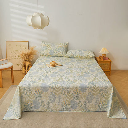 Couvre-lit élégant et doux en pur coton à motif floral