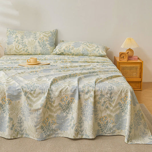Couvre-lit élégant et doux en pur coton à motif floral