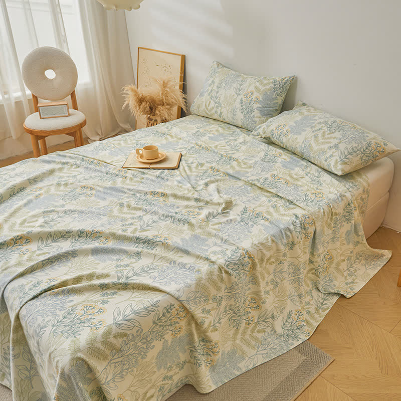 Couvre-lit élégant et doux en pur coton à motif floral