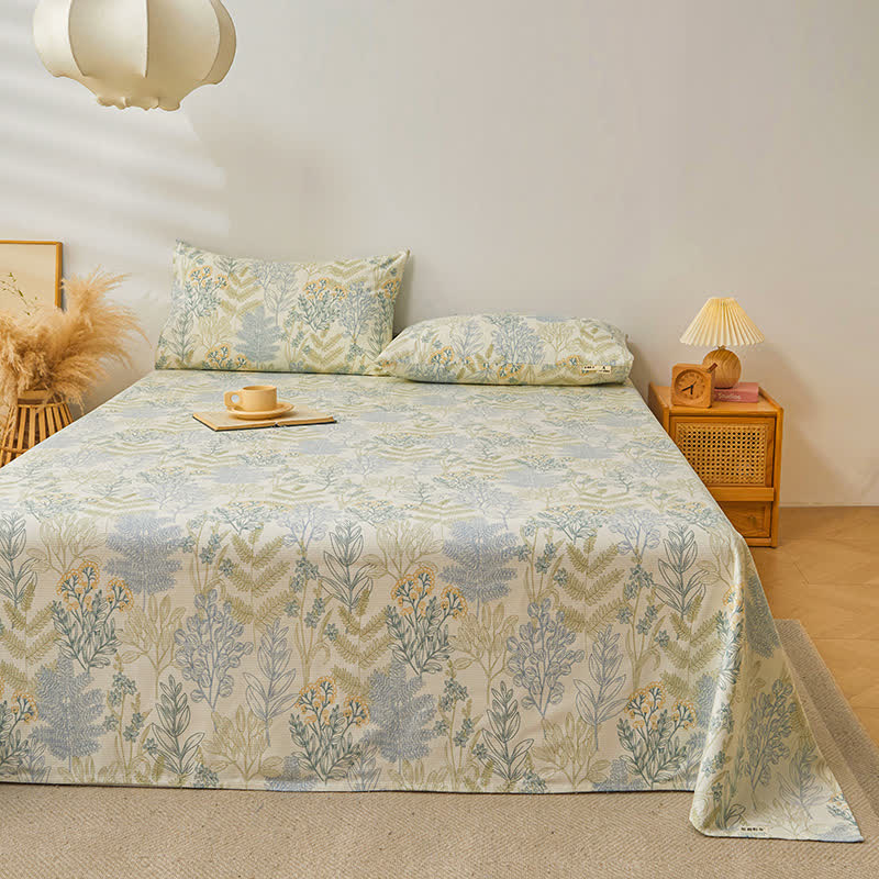 Couvre-lit élégant et doux en pur coton à motif floral