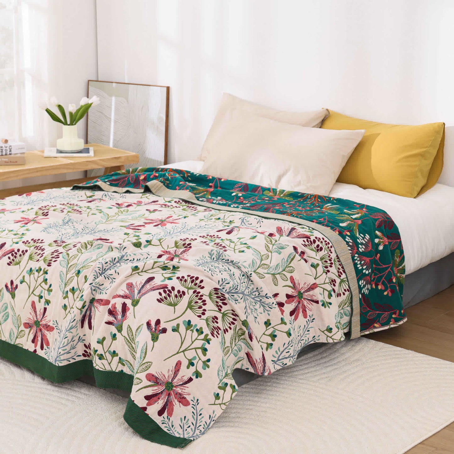 Couette rustique, champêtre et confortable en gaze de coton