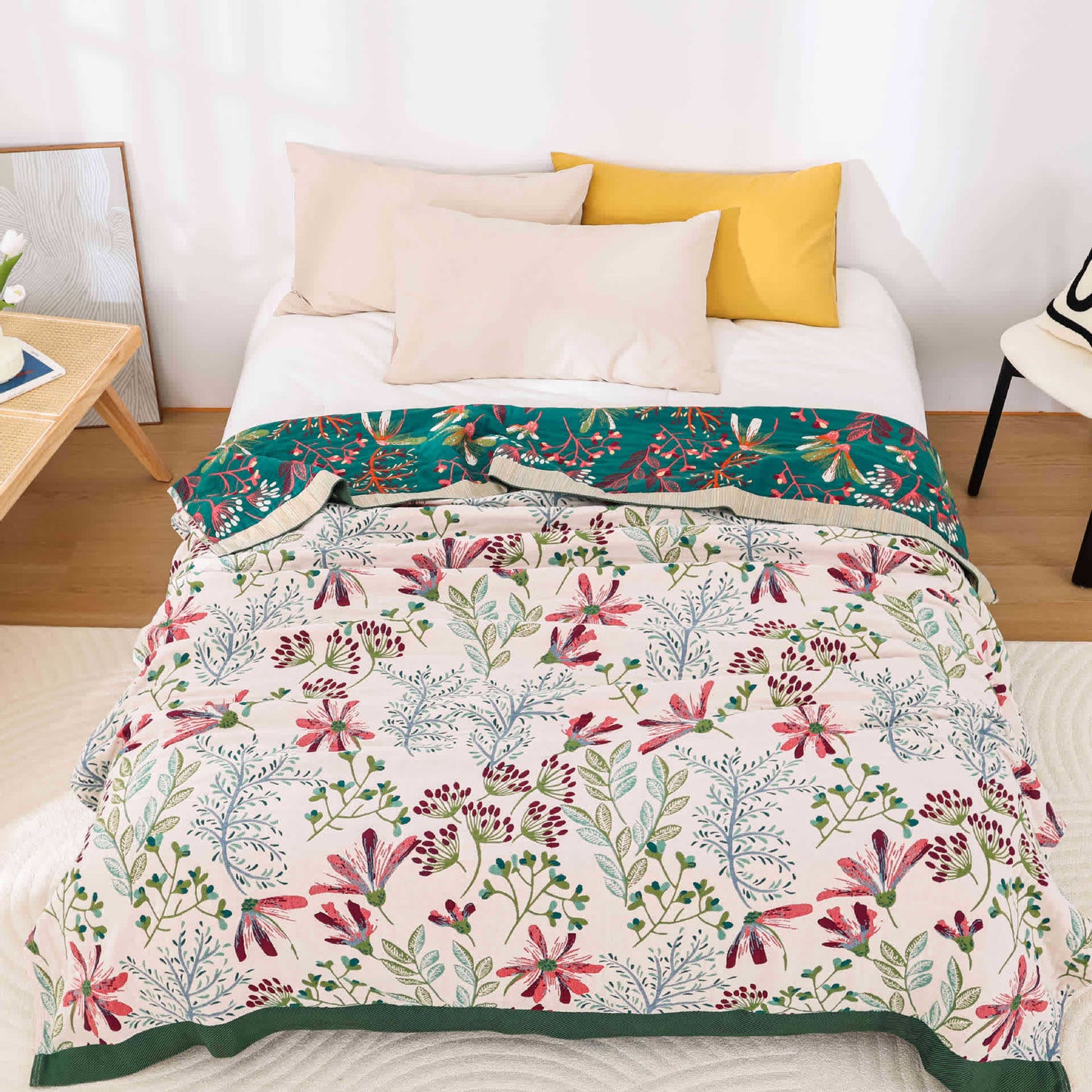 Couette rustique, champêtre et confortable en gaze de coton