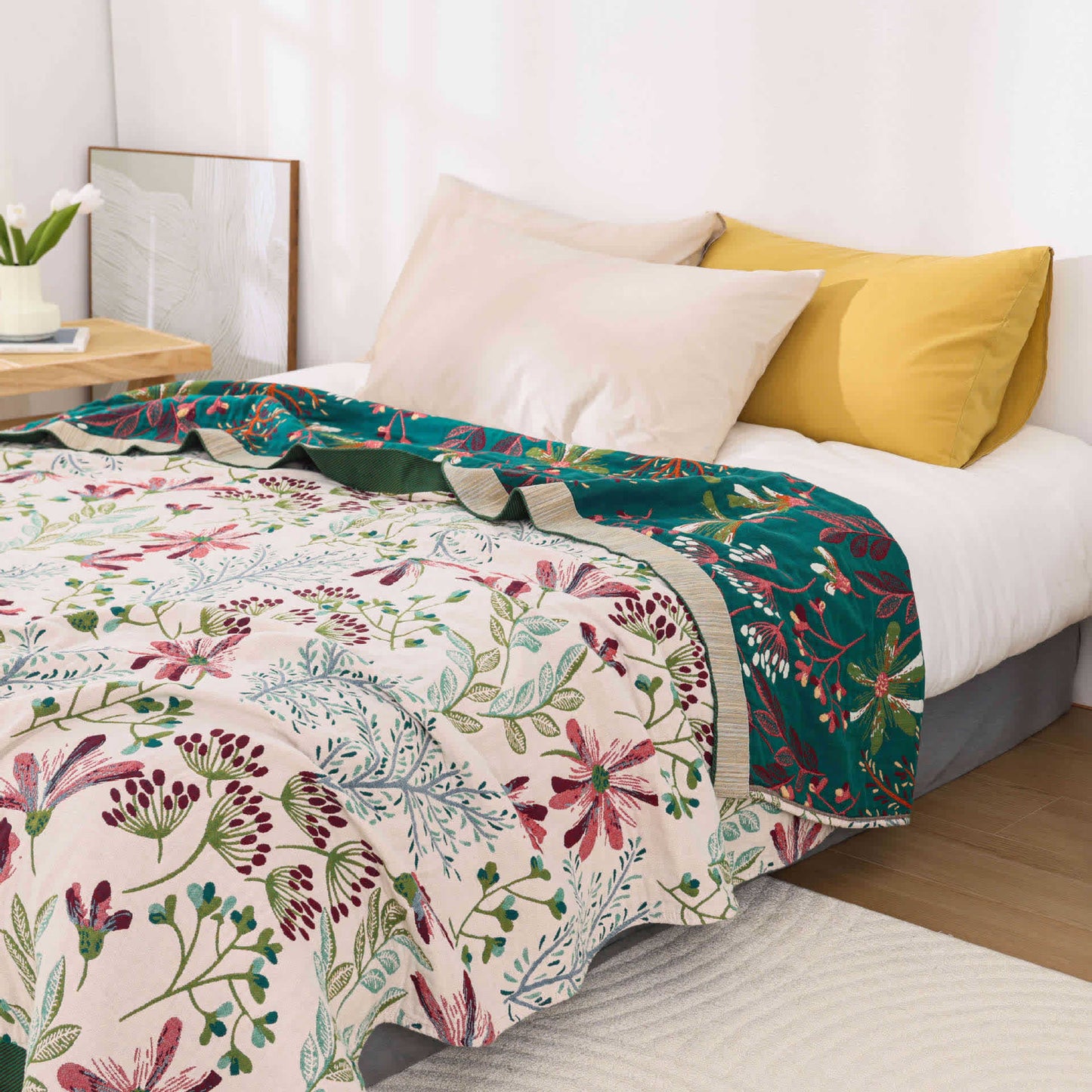 Couette rustique, champêtre et confortable en gaze de coton