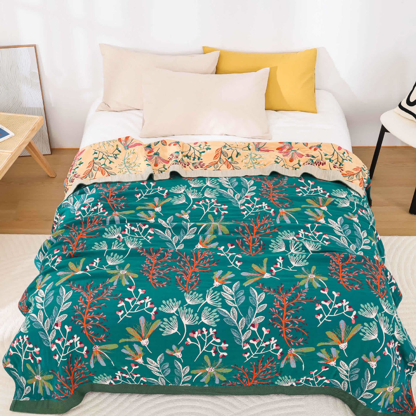 Couette rustique, champêtre et confortable en gaze de coton