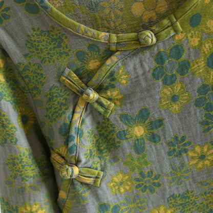 Ensemble de nuit en pur coton teint en fil à motif floral