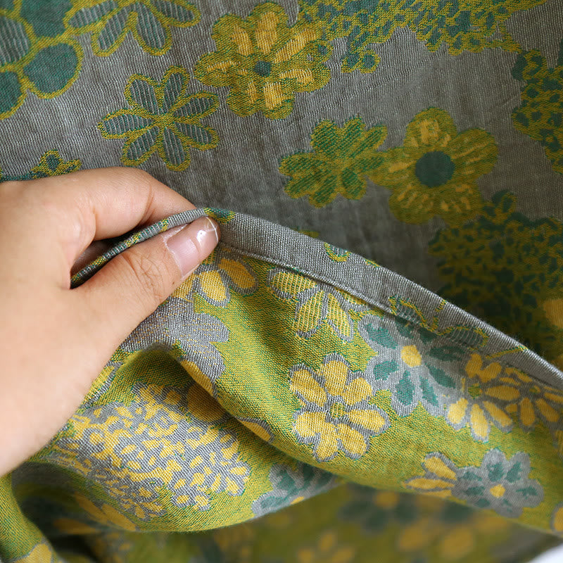 Ensemble de nuit en pur coton teint en fil à motif floral
