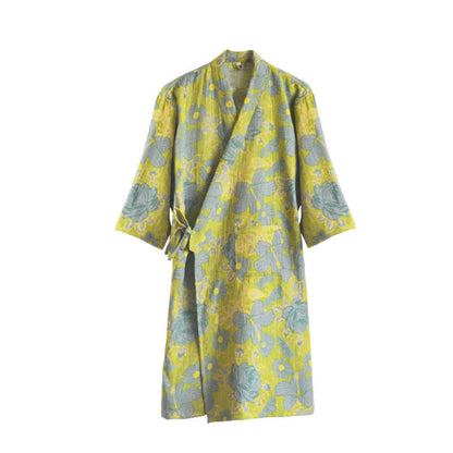 Peignoir absorbant en gaze de coton au style floral