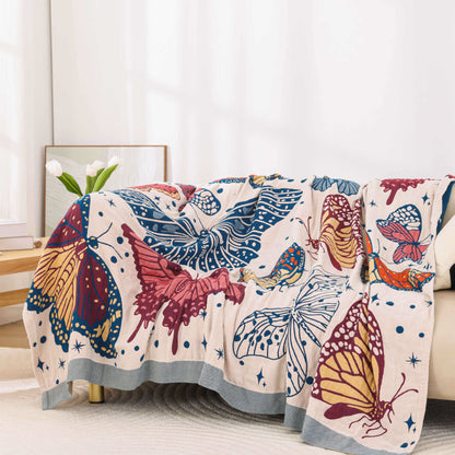 Couette légère en gaze de coton avec motif papillon
