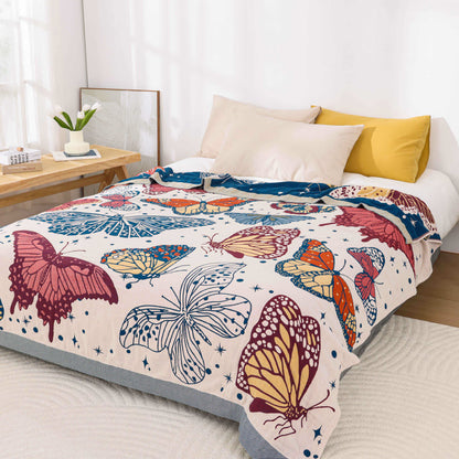 Couette légère en gaze de coton avec motif papillon
