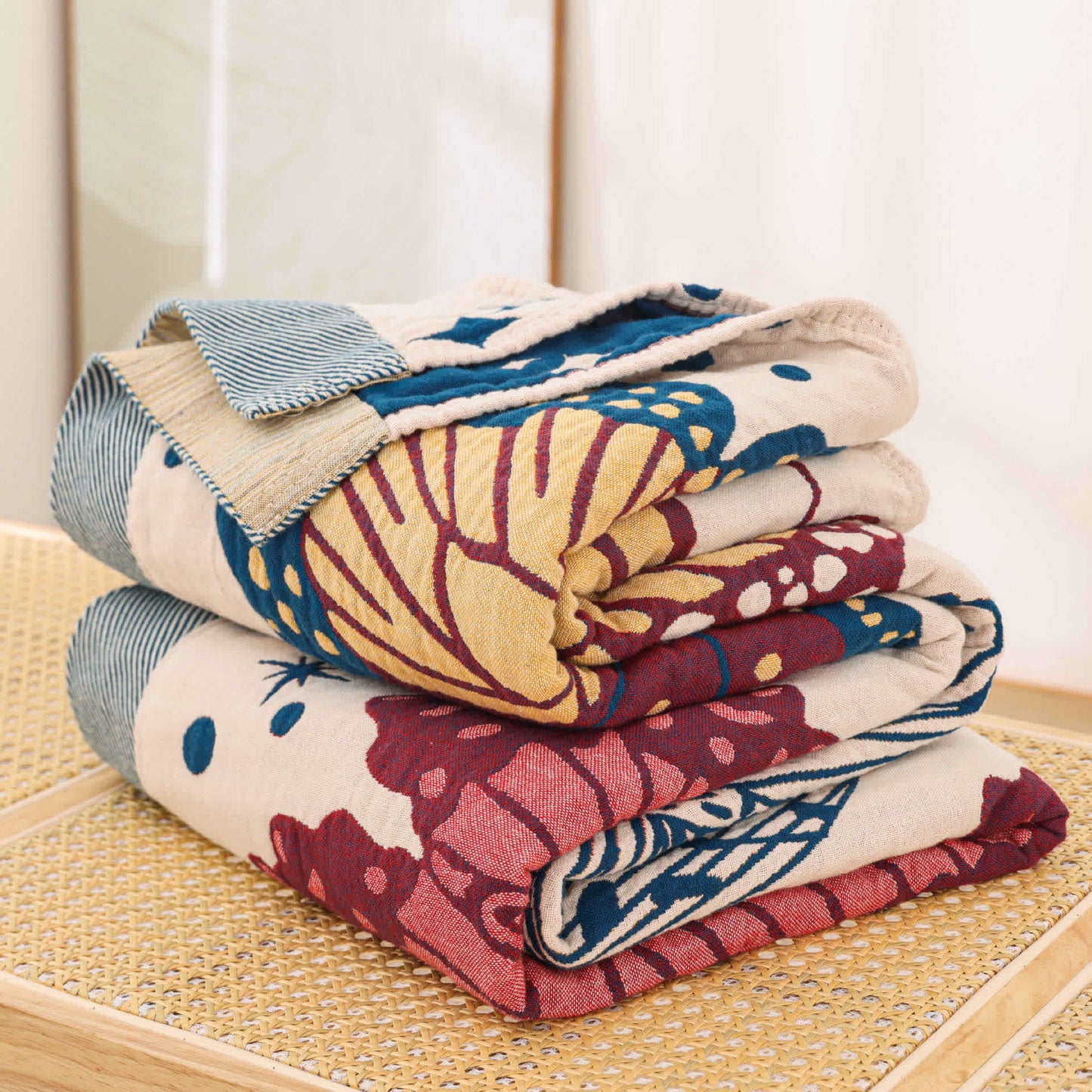 Couette légère en gaze de coton avec motif papillon