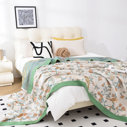 Couette respirante en gaze de coton de style campagnard