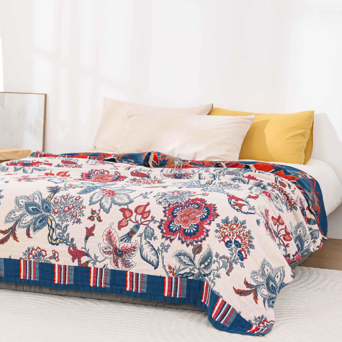 Couverture d'été luxueuse en coton de style campagnard
