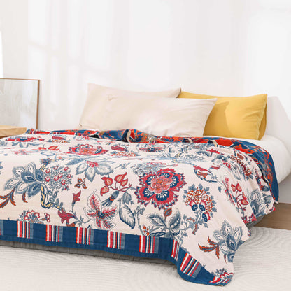 Couverture d'été luxueuse en coton de style campagnard
