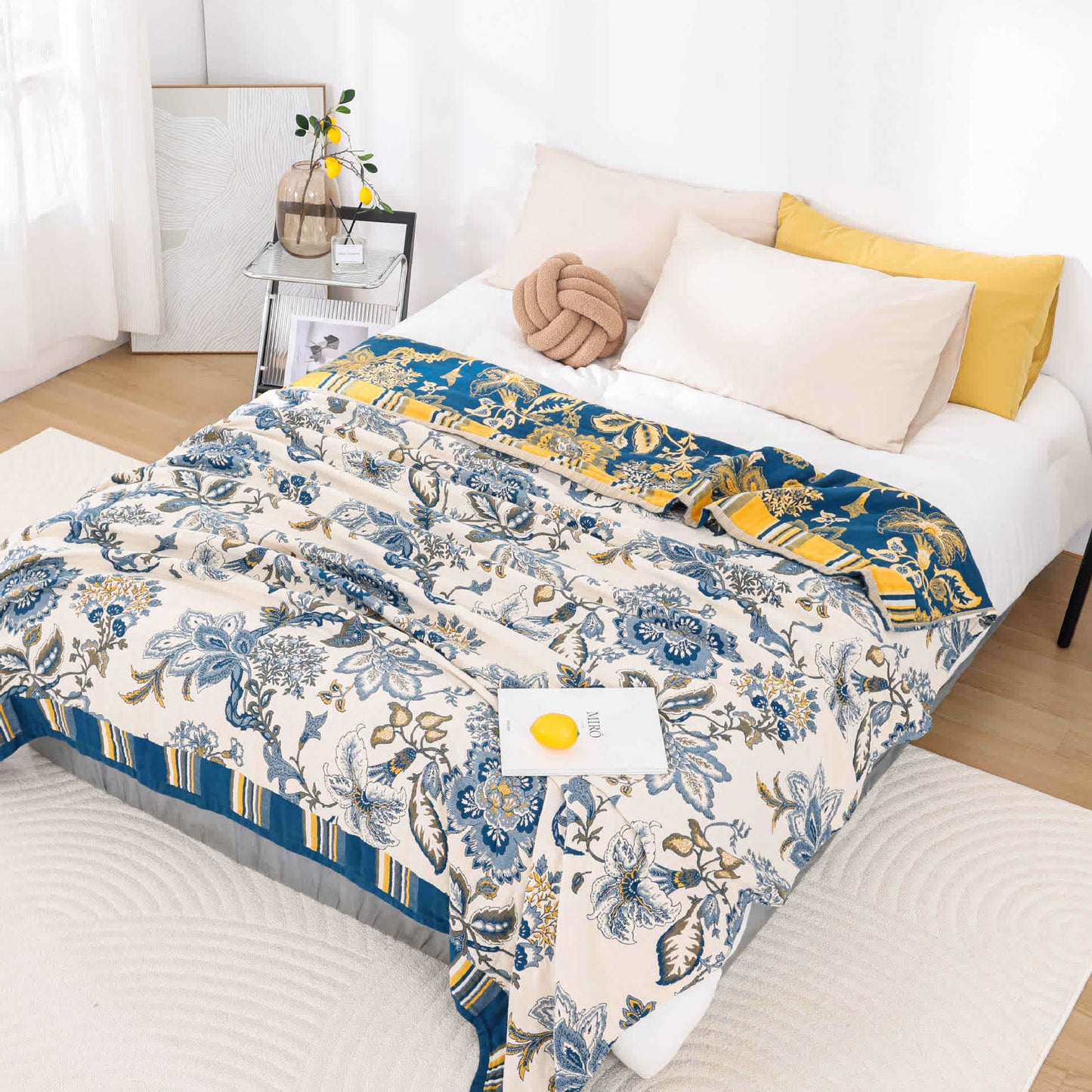 Couverture d'été luxueuse en coton de style campagnard