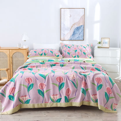 Couette en gaze de coton douce de style tulipe rustique