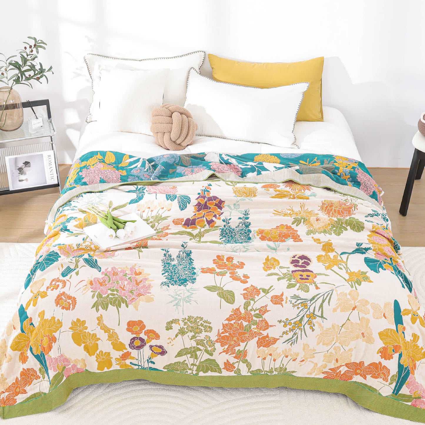 Couette respirante et légère en gaze de coton de style campagnard