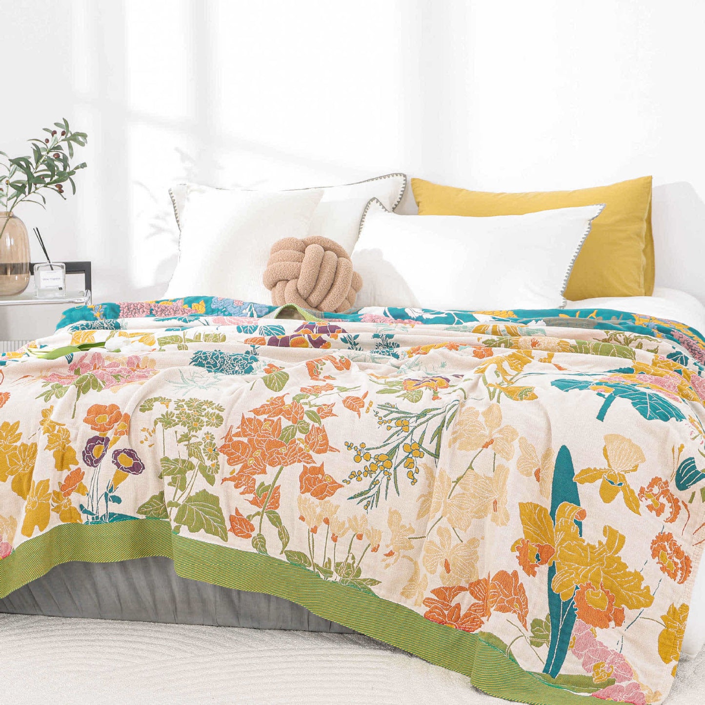 Couette respirante et légère en gaze de coton de style campagnard