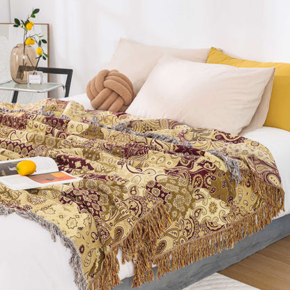 Couette en gaze de coton respirante avec pompon jacquard