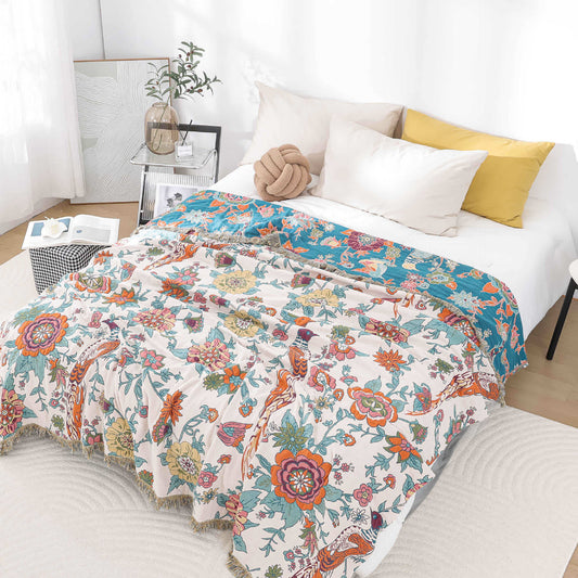 Housse de serviette en gaze de coton jacquard de style pastoral