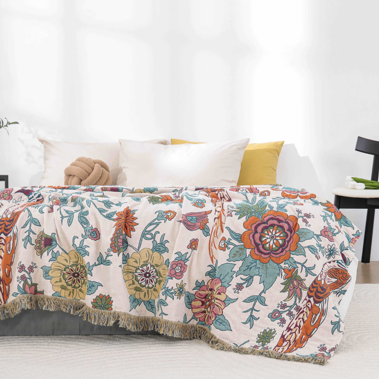 Housse de serviette en gaze de coton jacquard de style pastoral