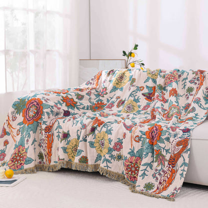 Housse de serviette en gaze de coton jacquard de style pastoral