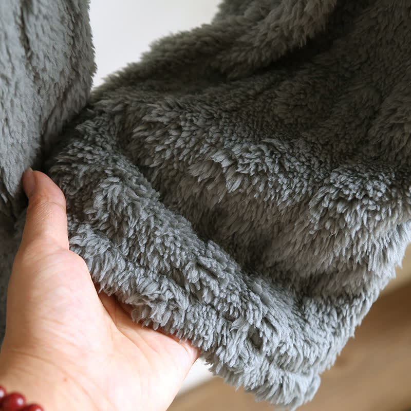Ensemble pyjama en polaire moelleuse avec broderie et manches longues