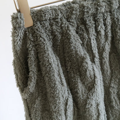 Ensemble pyjama en polaire moelleuse avec broderie et manches longues