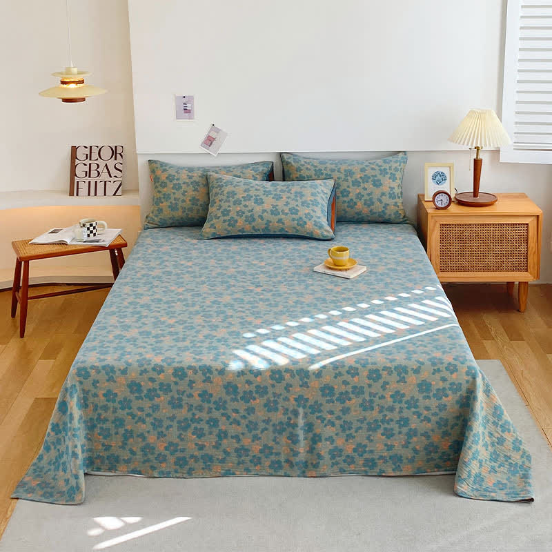 Draps de lit de style pastoral en coton de haute qualité
