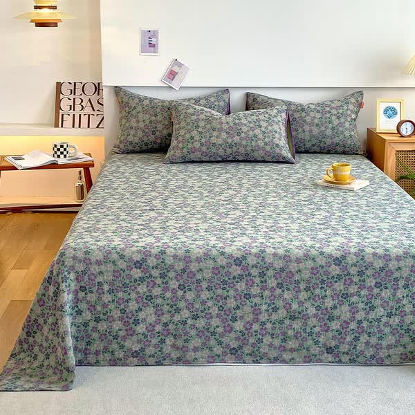 Drap de lit en gaze de coton avec un élégant motif floral
