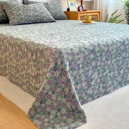 Drap de lit en gaze de coton avec un élégant motif floral