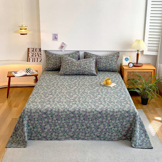 Drap de lit en gaze de coton avec un élégant motif floral