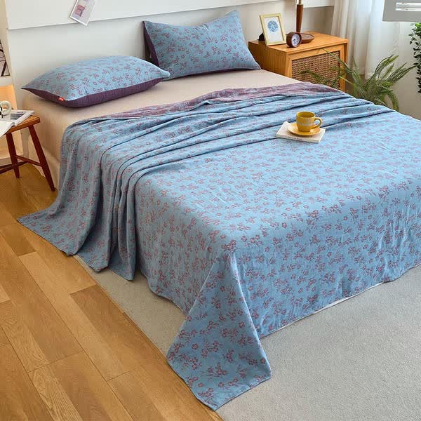 Gaze de coton de style pastoral, linge de lit vintage