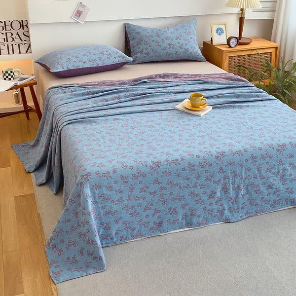 Gaze de coton de style pastoral, linge de lit vintage