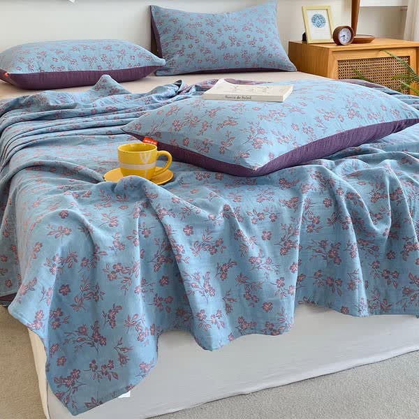 Gaze de coton de style pastoral, linge de lit vintage