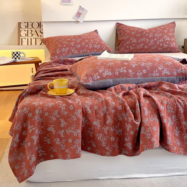 Gaze de coton de style pastoral, linge de lit vintage